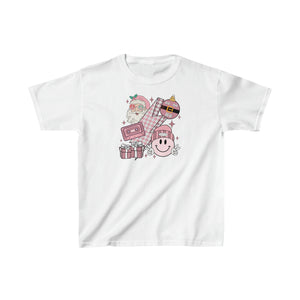 Pink Retro Christmas Kids Tee