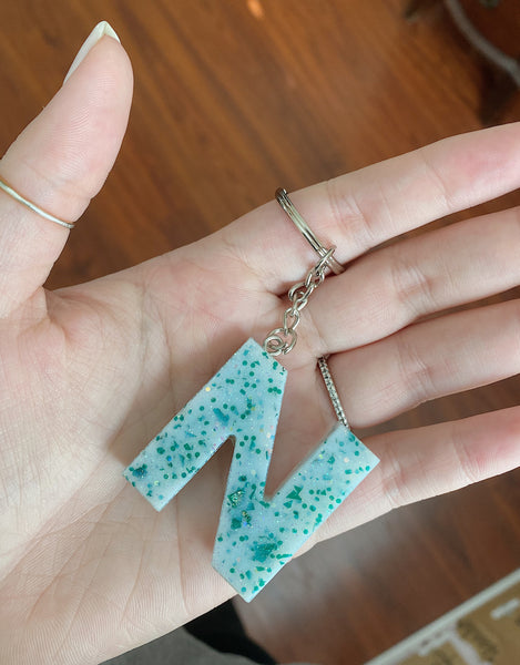 Glitter Letter Keychains