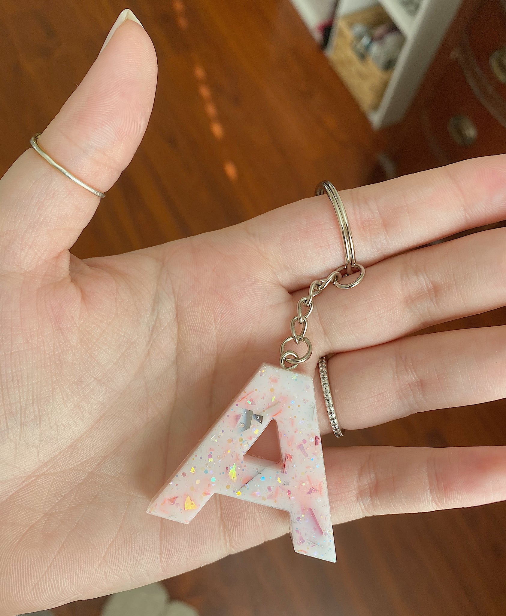 Glitter Letter Keychains