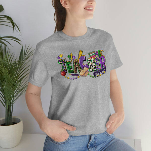 Mardi Gras Teacher Tee