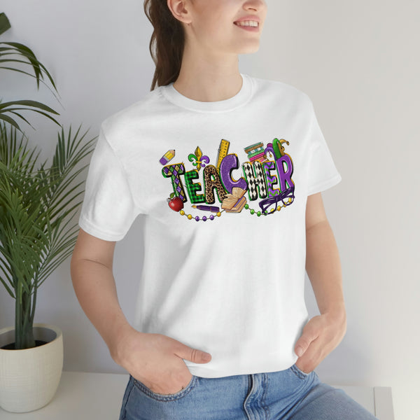 Mardi Gras Teacher Tee