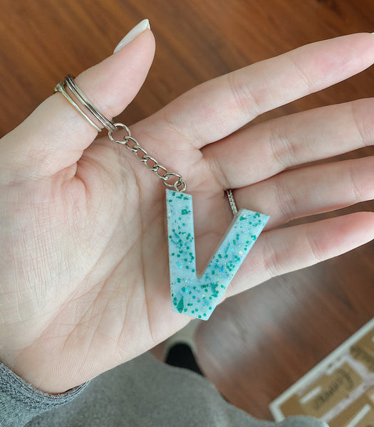 Glitter Letter Keychains
