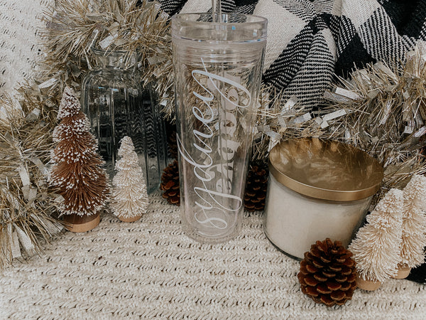 Custom Tall Tumblers w/ Straw