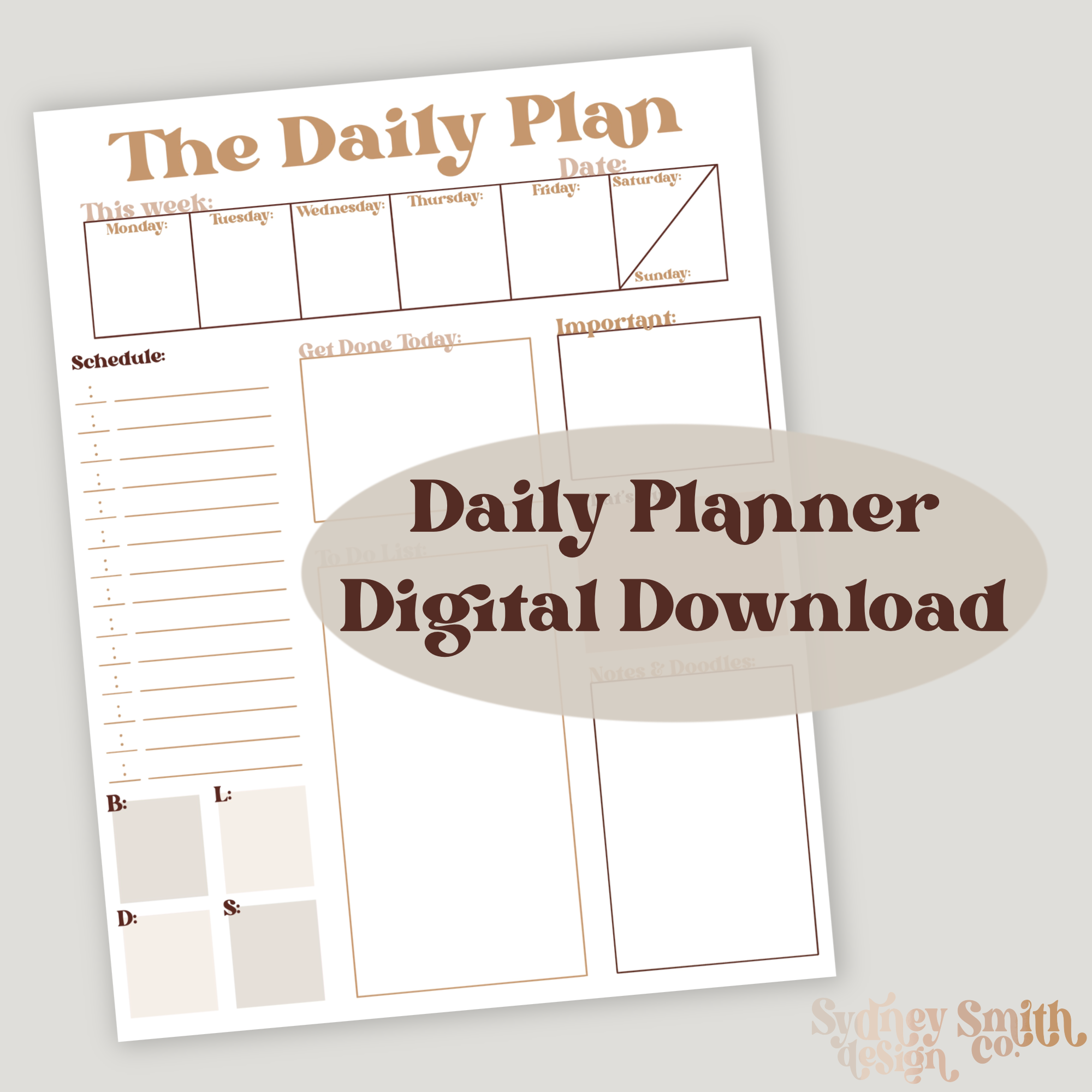 Boho Aesthetic Planner, Daily Planner
