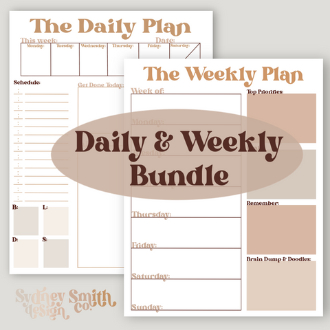Boho Aesthetic Planner Bundle | Daily & Weekly Planner | Printable