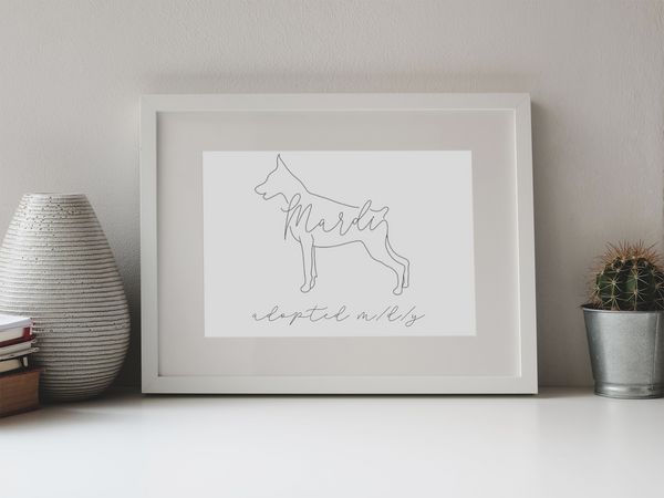 Minimalist Dog Outline | Digital and Print