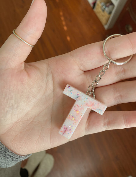 Glitter Letter Keychains