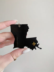 Louisiana Black and Gold Keychain