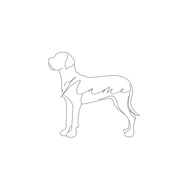 Minimalist Dog Outline | Digital and Print