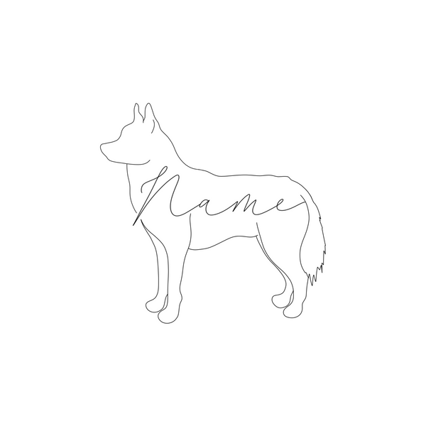 Minimalist Dog Outline | Digital and Print