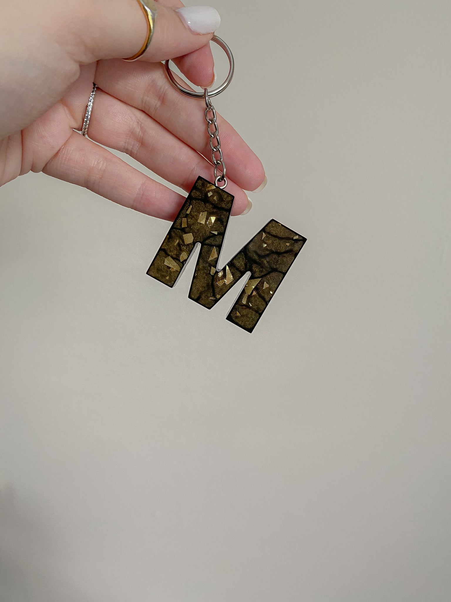 Black & Gold Letter Keychains