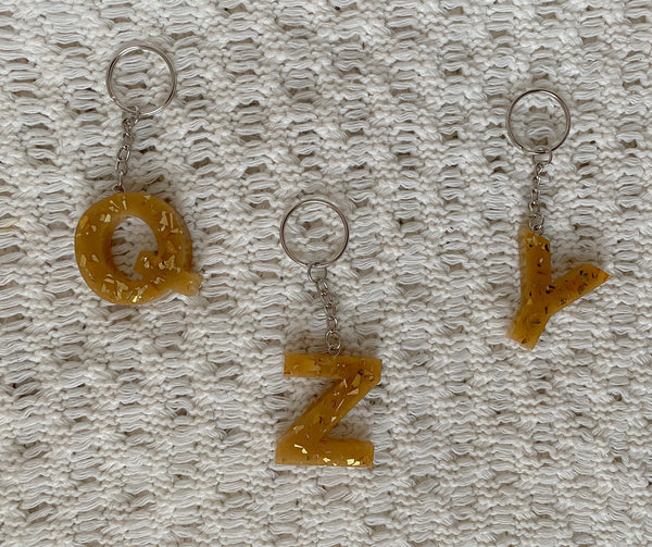 Gold Letter Keychains