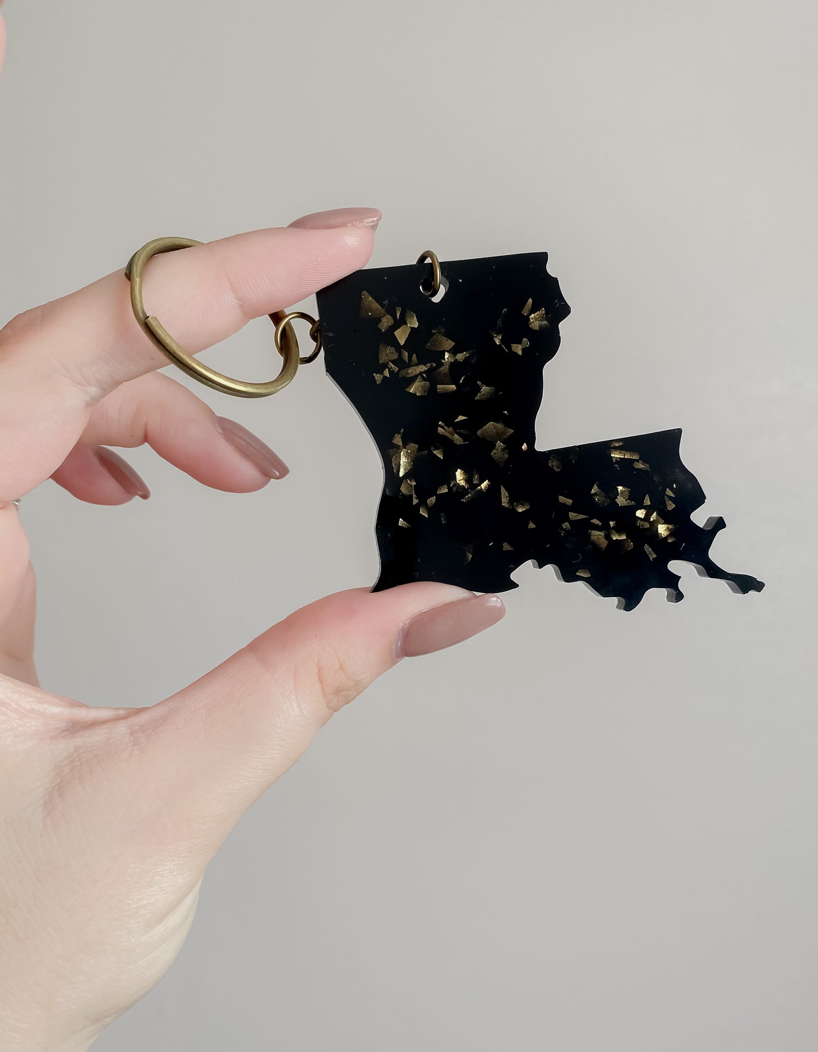 Louisiana Gold Flake Keychain