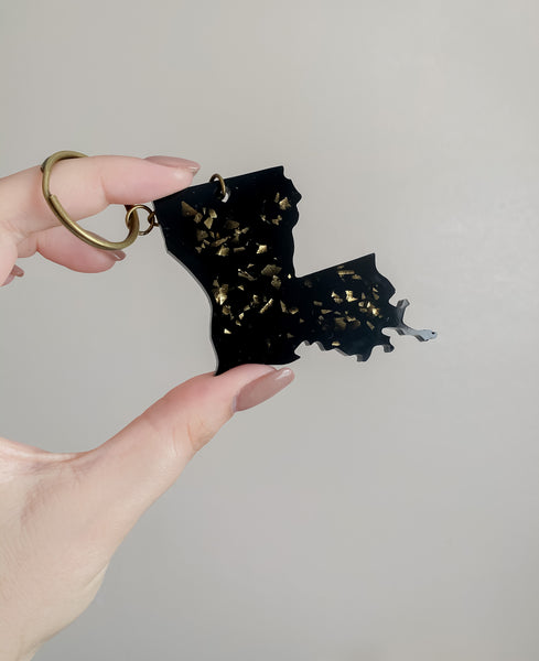 Louisiana Gold Flake Keychain