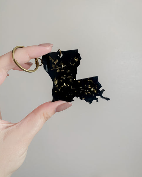 Louisiana Gold Flake Keychain