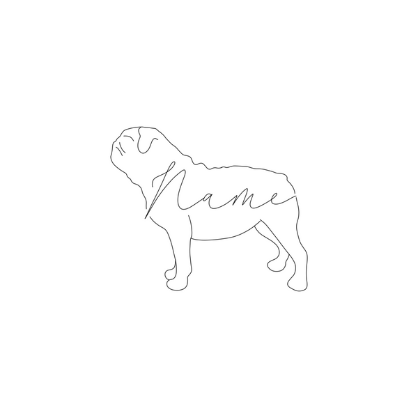 Minimalist Dog Outline | Digital and Print
