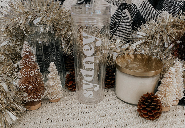 Custom Tall Tumblers w/ Straw