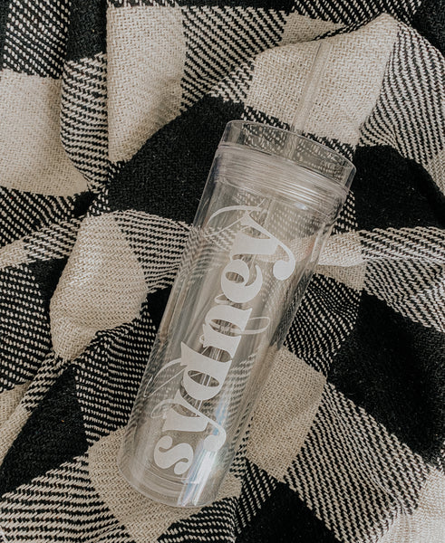 Custom Tall Tumblers w/ Straw