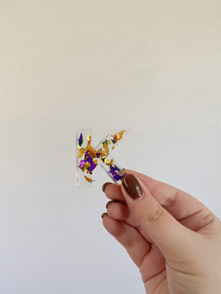 Mardi Gras Letter Keychains