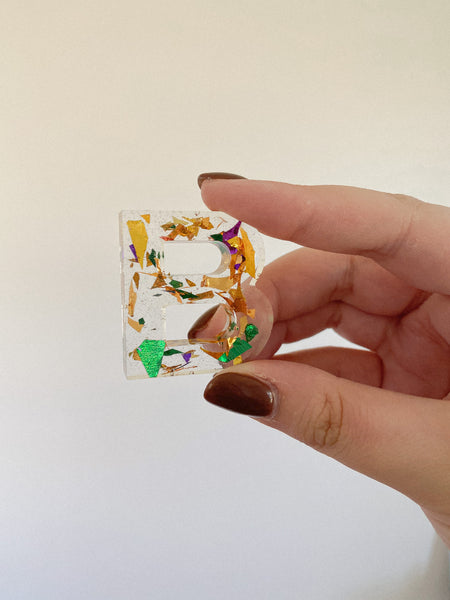 Mardi Gras Letter Keychains