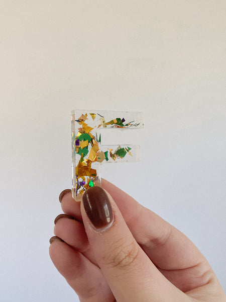 Mardi Gras Letter Keychains