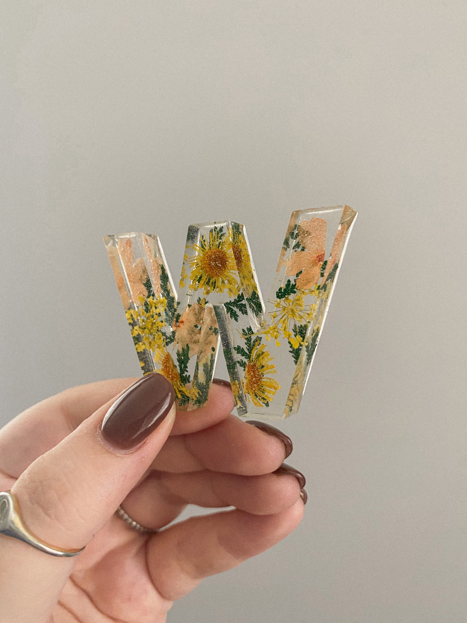 Yellow Flower Letter Keychains