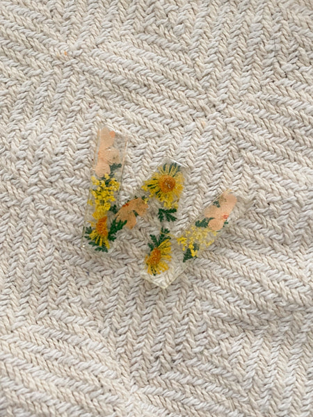Yellow Flower Letter Keychains